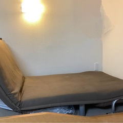 【美品】折りたたみソファベッド シングル茶の画像