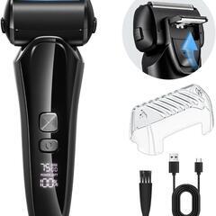 シェーバー メンズ Type-c充電式 IPX7防水 残量表示