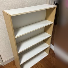 【引取りに来て頂ける方限定】【無料】木製　白　本棚の画像