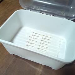 水切りカゴ　水切りバスケット　白の画像