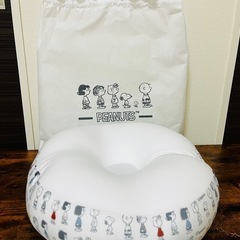 （受渡が決まりました→）【新品】スヌーピー 円座ビーズクッション 専用収納袋付の画像