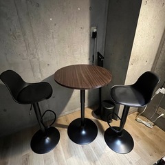 バーテーブル　カウンターチェア2脚