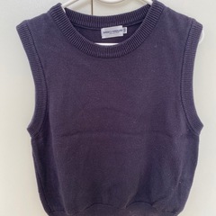 美品 ミキハウス 綿ニットクルーネックベスト(女の子用) 130...
