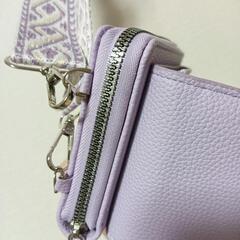 スマホショルダー　サイフ　パープルの画像