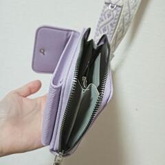 スマホショルダー　サイフ　パープルの画像