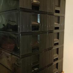 【無料】プラスチック引出し黒10個セット