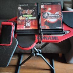 PS２ドラムマニアスタンド付きフルセットゲーム２本付の画像
