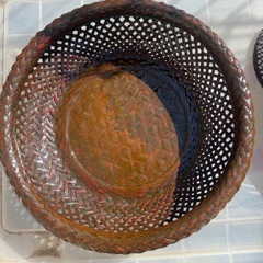 籃胎漆器　らんたい漆器　お盆　丸盆　菓子籠　茶托　伝統工芸の画像