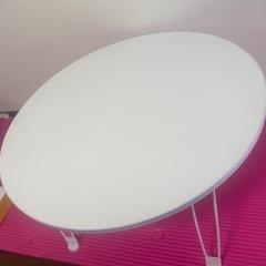 白色 収納しやすい　円形テーブルマット 60x30x28cm