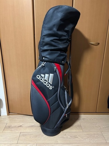 アディダス キャディーバッグ 赤/黒 本物 ゴルフバッグ