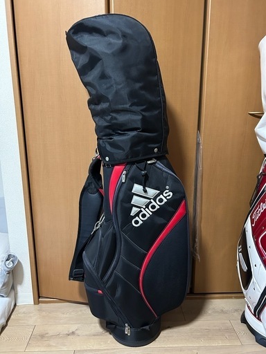 アディダス　キャディーバッグ　赤/黒　ゴルフバッグ