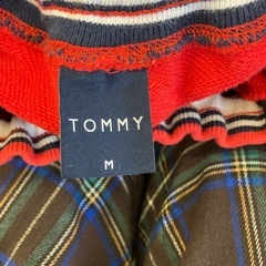 HA2502-173 配送不可 TOMMY スウェットパンツ レッド カレッジロゴ ウエストゴム 汚れ有りの画像