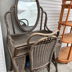 アンティーク　ラタン　ドレッサー　藤家具