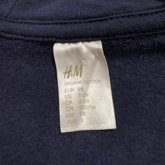 H&M 100cm ネイビー 無地ジップパーカーの画像