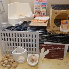 ペットケージ他　うさぎ飼育用品セット