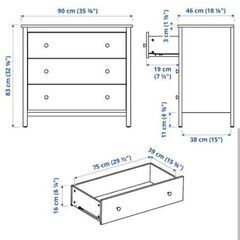 無料 IKEAコッパンドレッサー | 引き出し3つの画像
