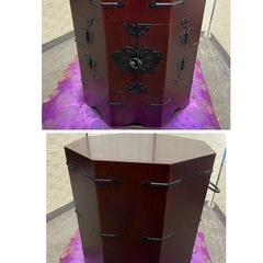 李朝家具　八角箱　収納箱　韓国美術　アンティークの画像