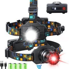 ヘッドライト 省エネチップLED 高輝度600ルーメン USB充...