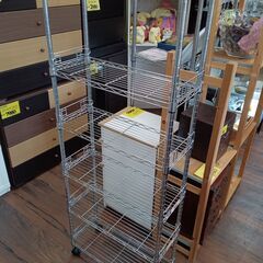 キャスター付き　6段スチールラック　サイズ（約）幅59×奥24×高154.5　　■近隣配送無料 買取GO‼　栄和店の画像