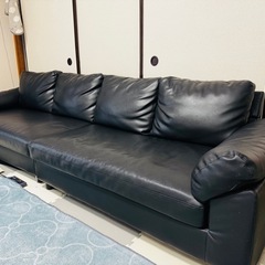 ソファ4〜5人掛け／ソフトレザー黒