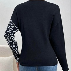 SHEINレオパードカシュクールニットトップスの画像