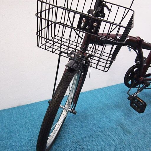 【未乗車品】Mimugo クラシックミムゴ 20インチ 折り畳み自転車 MG-CM206G シマノ6段ギア 鍵/ライト/かご付 Cla