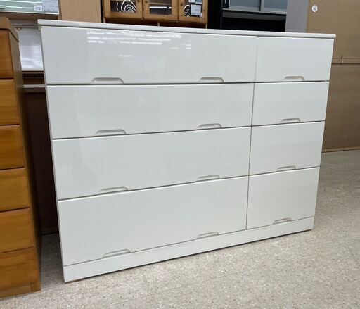 ★ジモティ割あり★  チェスト 白 H93×D42×W119.5 クリーニング済み TJ11036