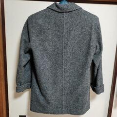 ウール素材のグレーのダブルブレストピーコートL〜LLサイズ位の画像