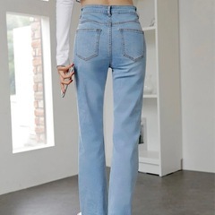 デニムパンツ フレアデニム ライトブルー Sサイズの画像