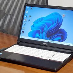 富士通15インチ【win10+win11 起動6秒 CPUスコア5351】i7 品SSD256GB/メモリ8GB/ office JW-CAD