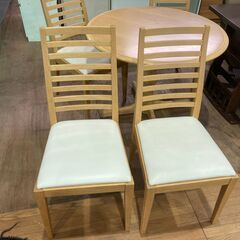 【愛品館 市原店】IDC大塚家具｜秋田木工｜円卓ダイニング5点セットの画像