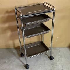 収納ワゴン 茶系 キャスター付き W43xD30xH86cm 2...