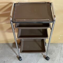 収納ワゴン 茶系 キャスター付き W43xD30xH86cm 25B 北3の画像