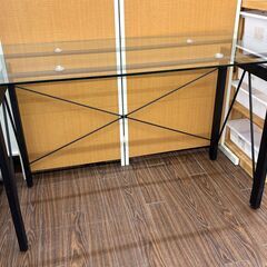 札幌 東区 ガラス天板デスク 幅120×高さ74×奥行60cm ...