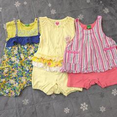 80センチ半袖ロンパース3枚セット