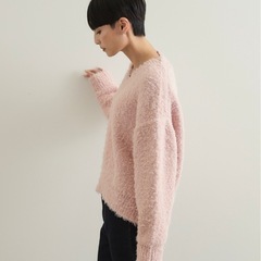 Vネックローゲージニットの画像