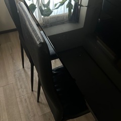 ダイニングテーブルセット 4人用 ブラックの画像