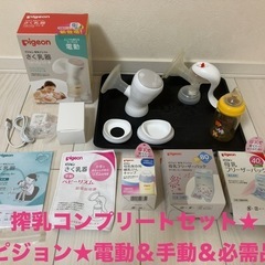 【最終価格！搾乳コンプリートセット★】ピジョン電動搾乳機、手動搾...