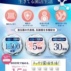 【生きてる菌活】 乳酸菌 酪酸菌 ビフィズス菌 BIOERE 乳酸菌 4.5兆個 サプリ 国内製造の画像