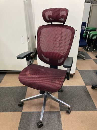 中古　アイリス　極美品　オフィスチェア　ガス椅子　ワークチェア　事務いす　デスクチェア　ヘッドレスト　OAチェア　メッシュ　肘付　ロッキング　ランバーサポート　愛知　一宮市　江南市　稲沢市　岩倉市　名古屋　岐阜　各務ヶ原　羽島　三重　グッドプライス一宮