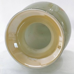 花瓶　薄緑　大きめ　陶器　花壺　置物の画像