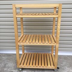 237 IKEA イケア モルゲル 木製ワゴン 3段 MORGE...