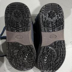 MOZ 23cm スニーカー チェック柄 防寒 グリーン ネイビーの画像