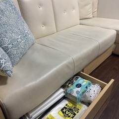 ソファベッド（オットマン、収納付き）の画像