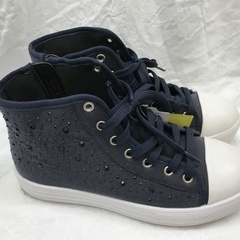 ☆ドリーム2号館☆⭐ジモティー割引⭐リップザスウェル ビジュー付き ブラック ハイカット スニーカー Lの画像