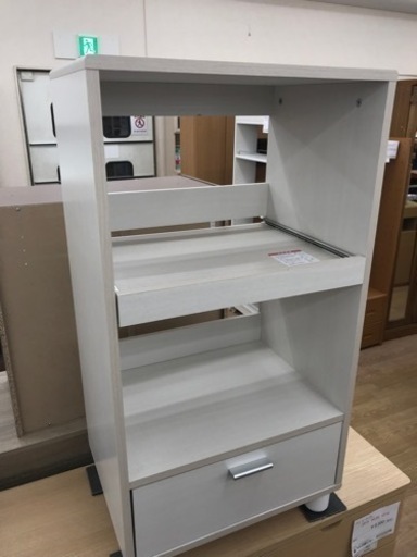 ★ジモティ割あり★ レンジ台　ホワイト　 H94×W50×D37 クリーニング済み KJ8541