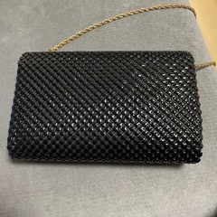 ブラック スパンコール クラッチバッグ　ショルダーバッグ　2way 冠婚葬祭にの画像
