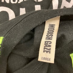 HA2502-190 MODISH GAZE Tシャツ ブラック 蛍光イエロー サイズ:L 毛玉汚れ有りの画像