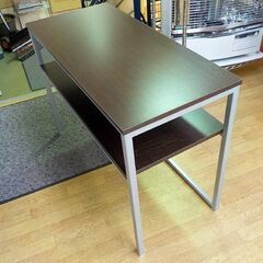 デスク 幅100×奥行45×高さ70.5cm ダークブラウン系 パソコンデスク フリーデスク 西岡店の画像