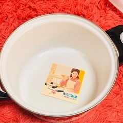 未使用昭和レトロ 象印ホーロー両手鍋 つくし レトロポップ  の画像